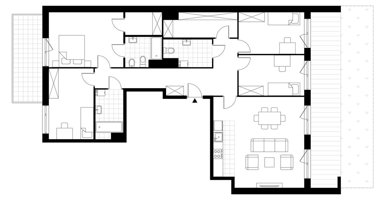 5-pokojowe mieszkanie 120m2 + ogródek Bez Prowizji - Pełny obrazek: 4/7