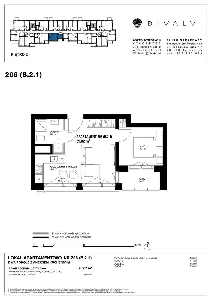 Bivalvi  | apartament 2-pok. | 29,82 m² | 206 - Pełny obrazek: 3/9