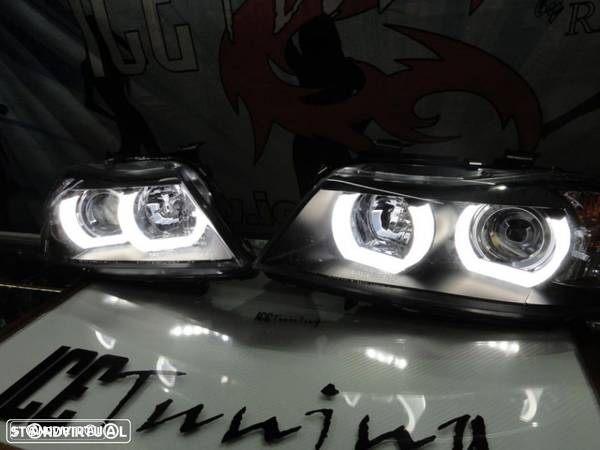 Farois Angel Eyes 3D Tipo U BMW E90 / E91 05-08 Fundo Preto - 19