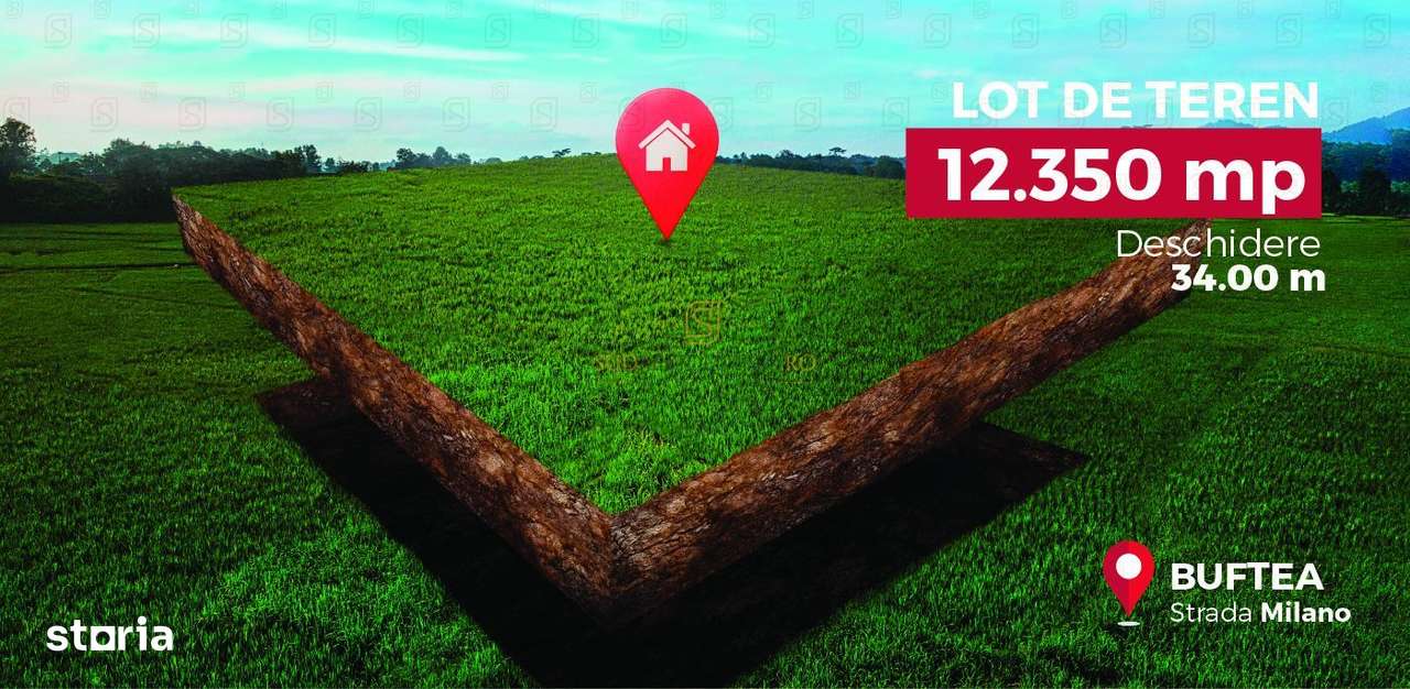 Teren 12350 mp, intravilan, amplasare de exceptie in Buftea, Ilfov - Imagine principală: 2/4