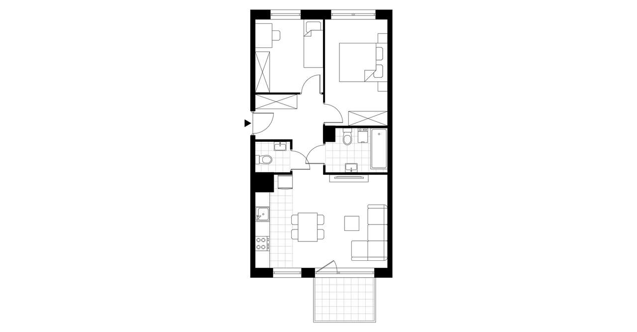 3-pokojowe mieszkanie 53m2 + balkon - Pełny obrazek: 3/8