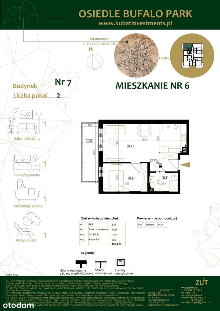 2-pokojowe mieszkanie 47m2 + balkon Bez Prowizji - Pełny obrazek: 2/7