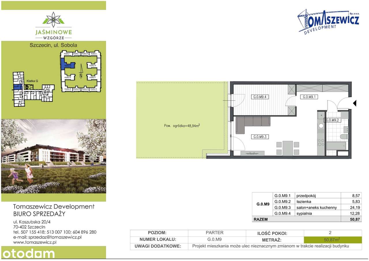 Jaśminowe Wzgórze | mieszkanie 2-pok. | G0M9 - Pełny obrazek: 2/7