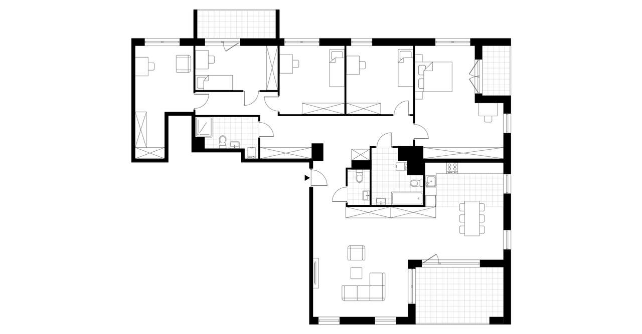 6-pokojowe mieszkanie 163m2 + 3 loggie - Pełny obrazek: 3/8