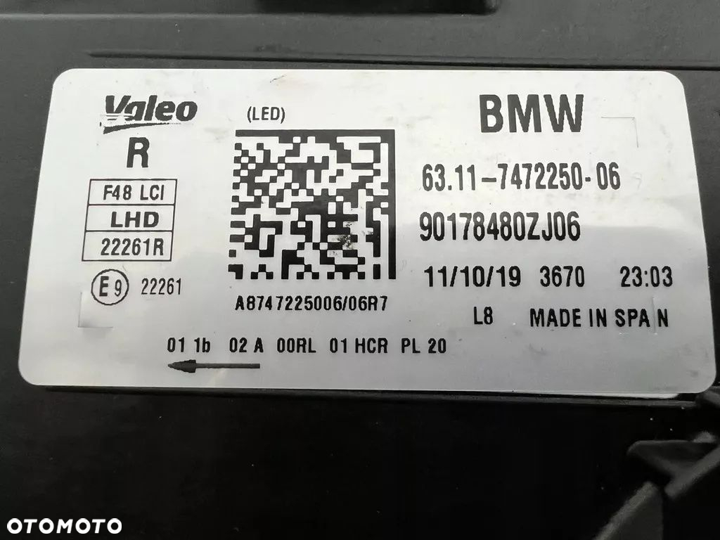 BMW X1 F48 LCI LIFT FULL LED LAMPA LEWA PRAWA - 11