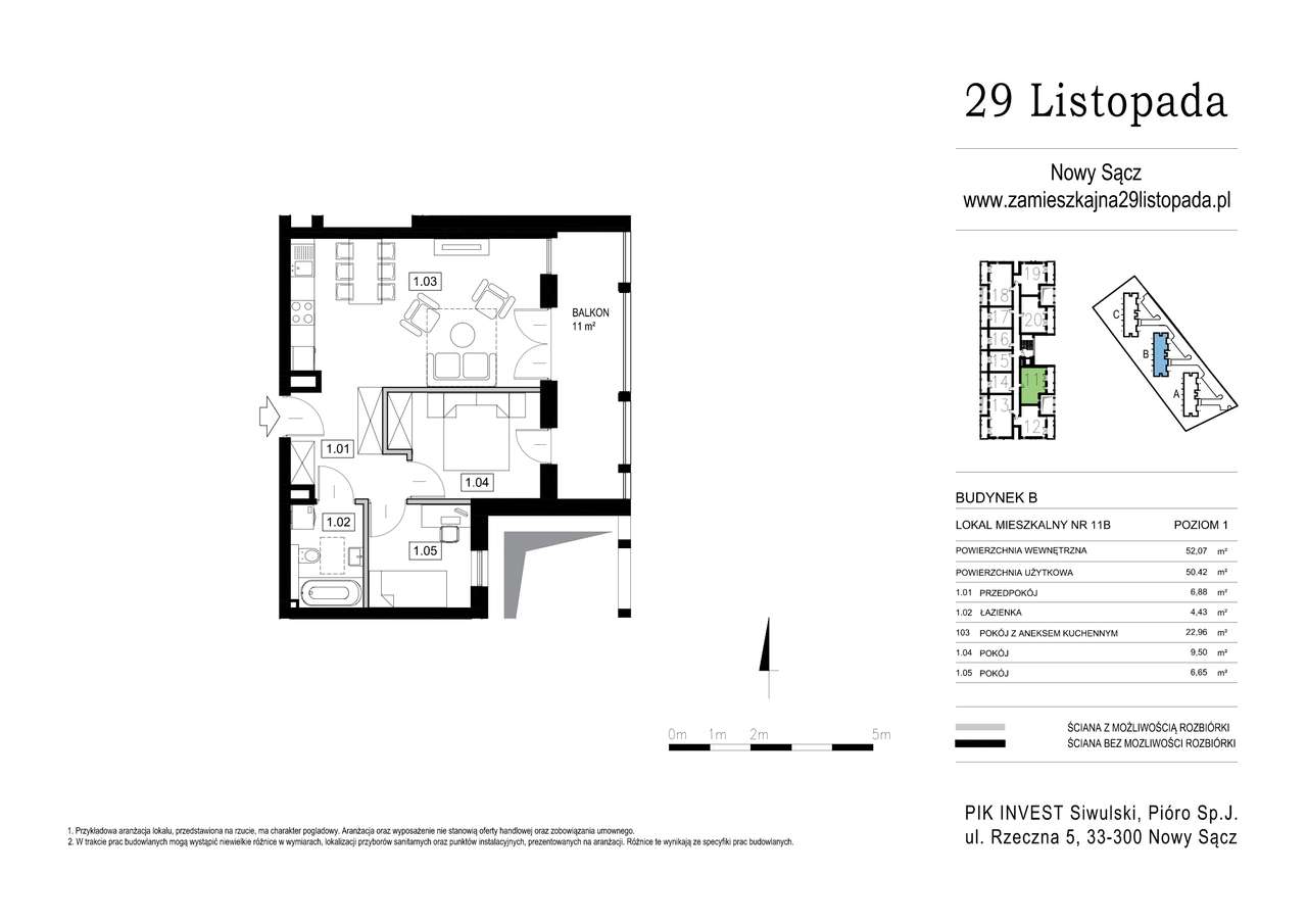 29 Listopada | mieszkanie B11 - Pełny obrazek: 2/8