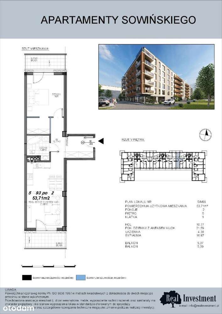 Apartamenty Sowińskiego | mieszkanie 2-pok. | 5M93 - Pełny obrazek: 2/5