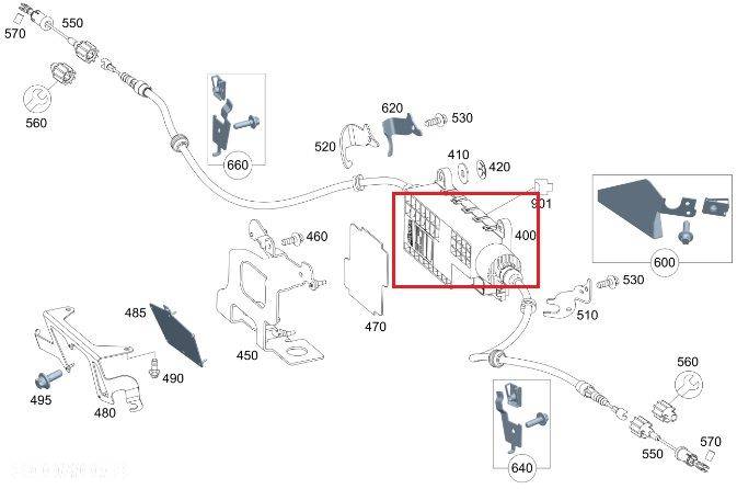 MERCEDES VITO W447 W448 Modul silownik hamulca postojowego recznego OE - 2