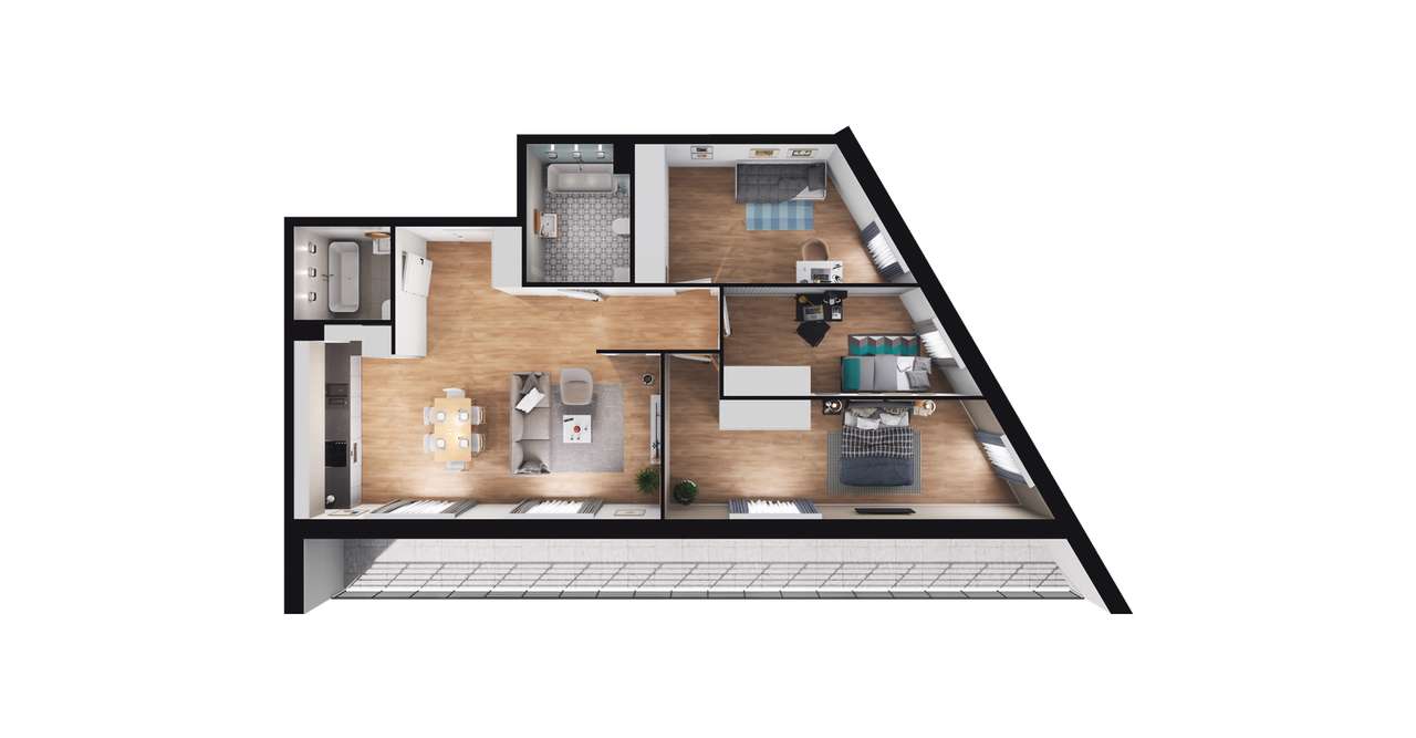 Gotowe 4-pokojowe mieszkanie 86m2 + balkon - Pełny obrazek: 2/8