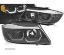 CONJUNTO DE FARÓIS PARA BMW E90 E91 05-08 ANGEL EYES 3D FUNDO PRETO - 2