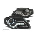 FAROIS OPTICAS ANGEL EYES CON LUZ DIURNA PARA VOLKSWAGEN VW PASSAT B6 3C 05-10 FUNDO PRETO - 1