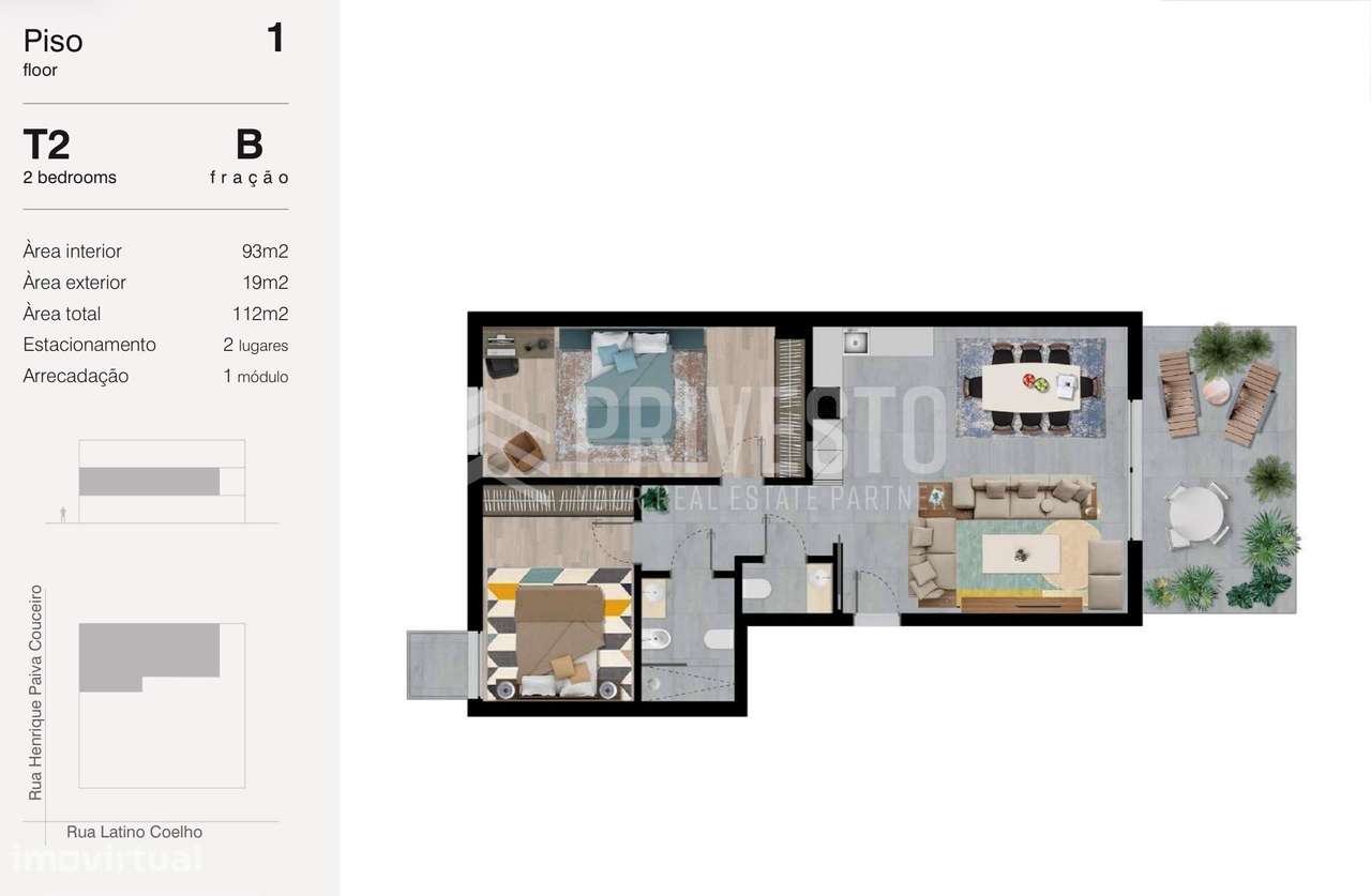 Apartamento T2 NOVO, com terraço - Empreendimento Paiva Couceiro Resid-6
