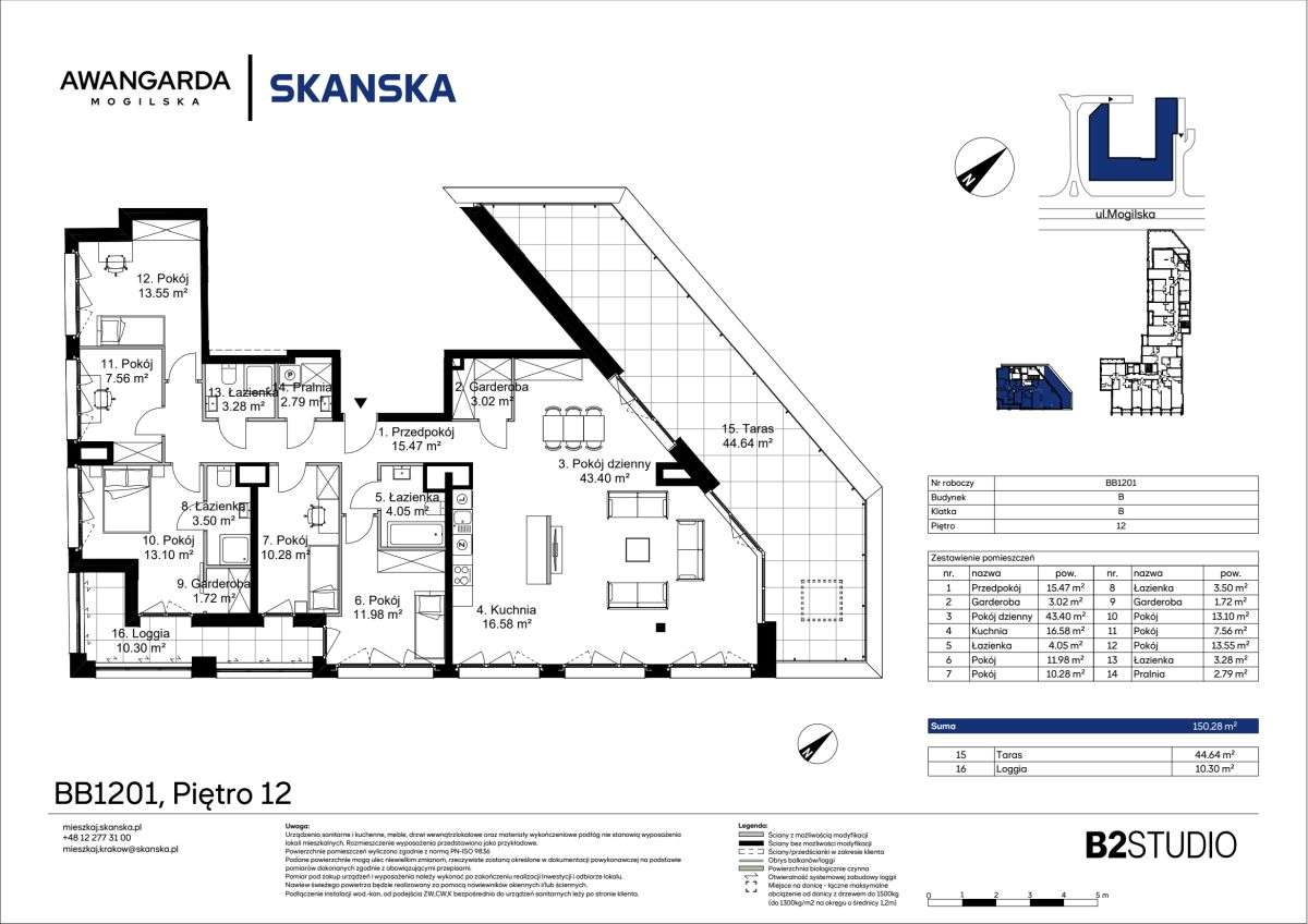 6-pokojowe mieszkanie 150m2 + taras Bezpośrednio - Pełny obrazek: 2/9