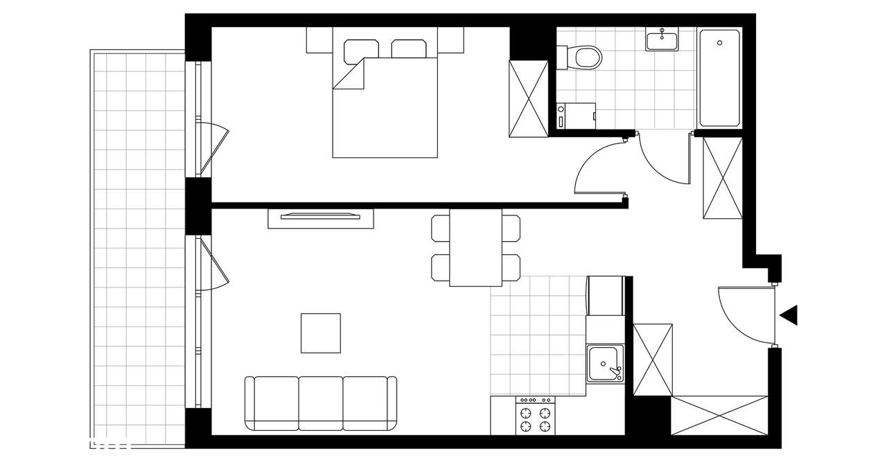 2-pokojowe mieszkanie 50m2 + balkon Bezpośrednio - Pełny obrazek: 3/8