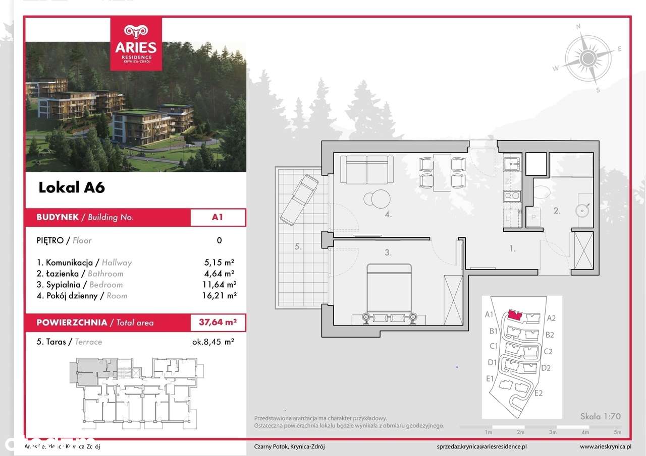 Apartament koło stacji narciarskiej Jaworzyna Krynicka (lokal A6)