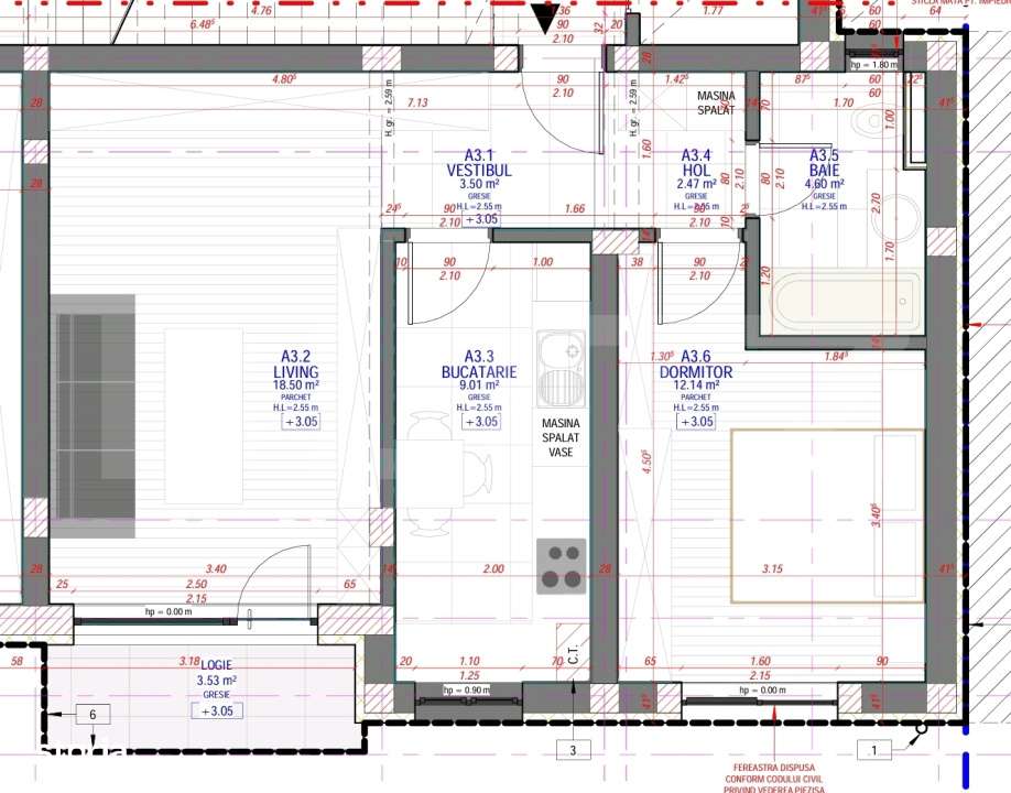 Apartament de vanzare, cu 2 camere, 50 mp, zona Mehala - Imagine principală: 5/5