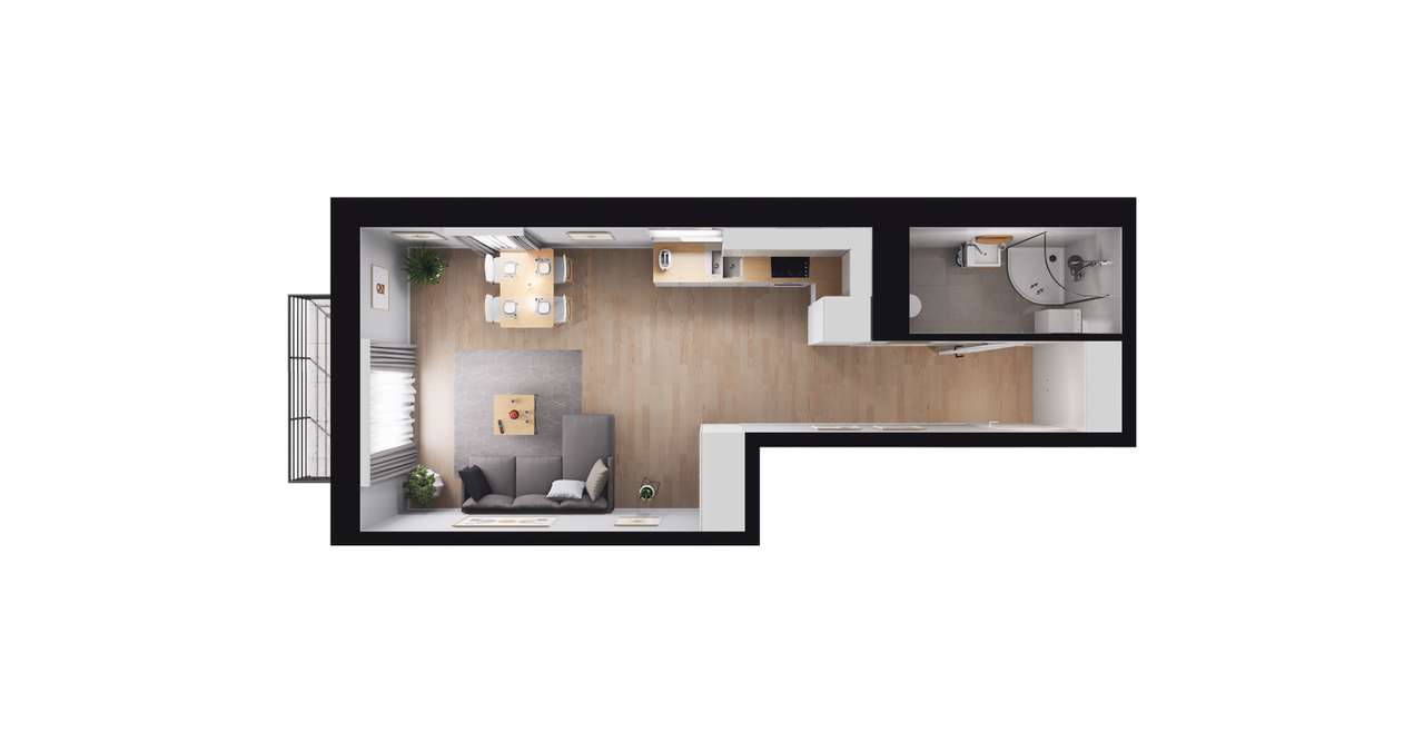 1-pokojowe mieszkanie 32m2 + balkon Bez Prowizji - Pełny obrazek: 3/9