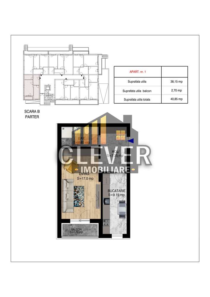 Garsoniera Cocheta Complet decomandata Metrou N. Teclu - Imagine principală: 1/5