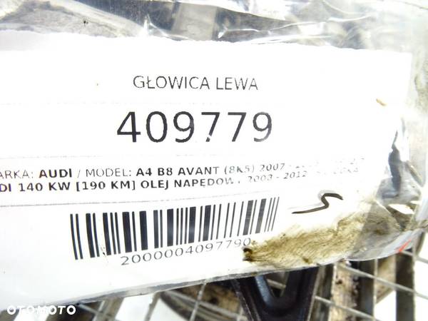 GŁOWICA LEWA AUDI A4 B8 Avant (8K5) 2007 - 2015 2.7 TDI 140 kW [190 KM] olej napędowy 2008 - 2012 - 7