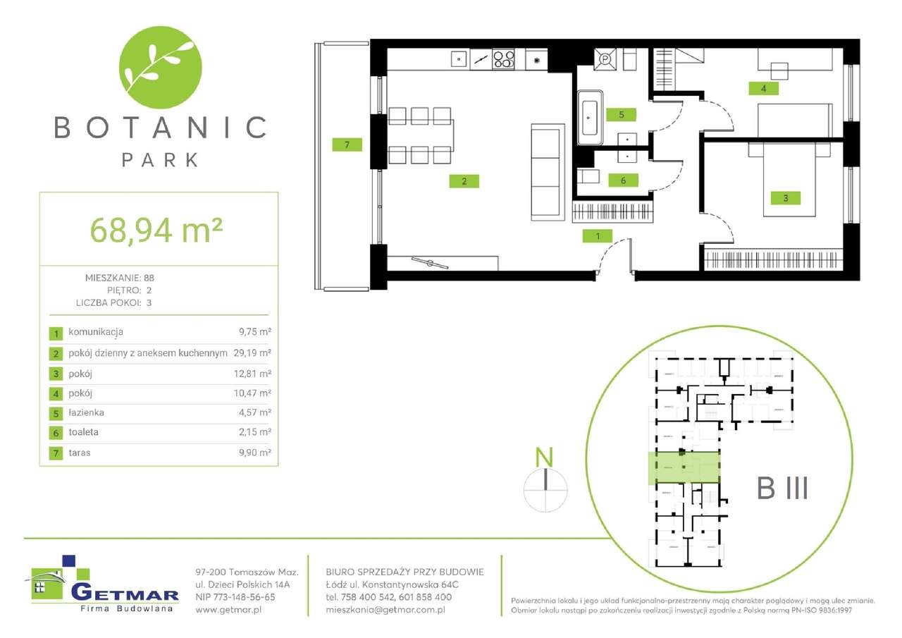 Botanic Park | przestronny apartament nr 88 - Pełny obrazek: 2/7