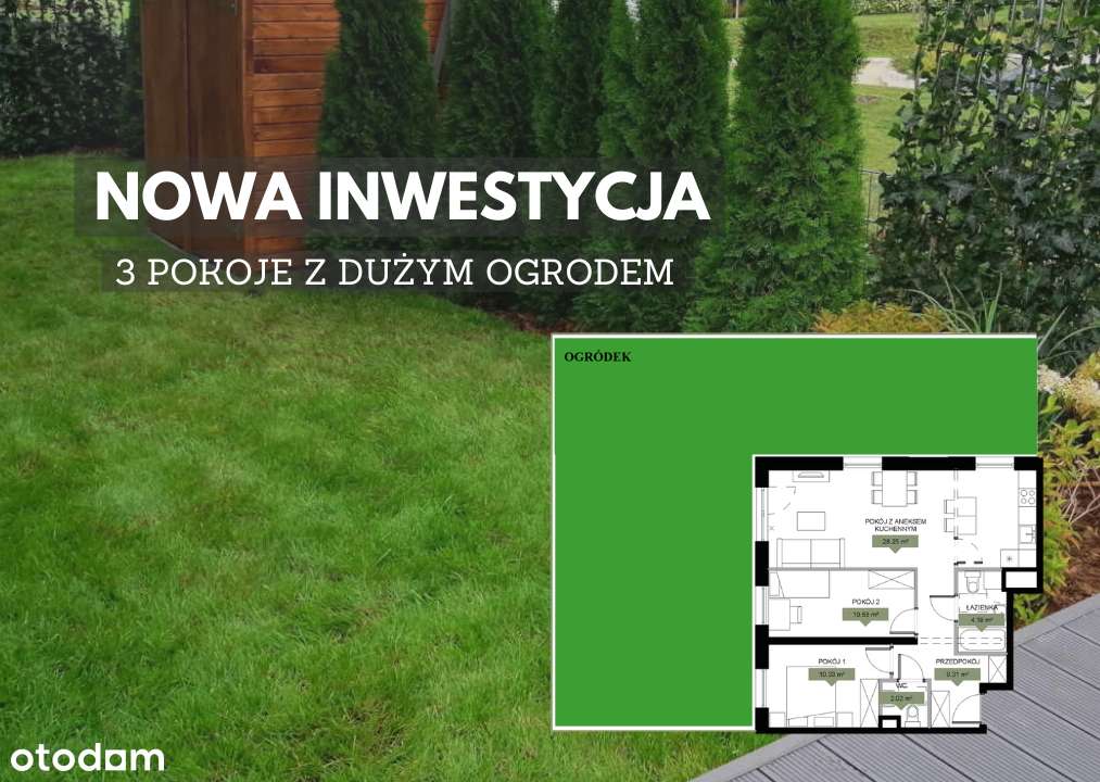 Mieszkanie, 3 pok. – NOWA INWESTYCJA / Na 4Q2028 / Własny duży ogródek!