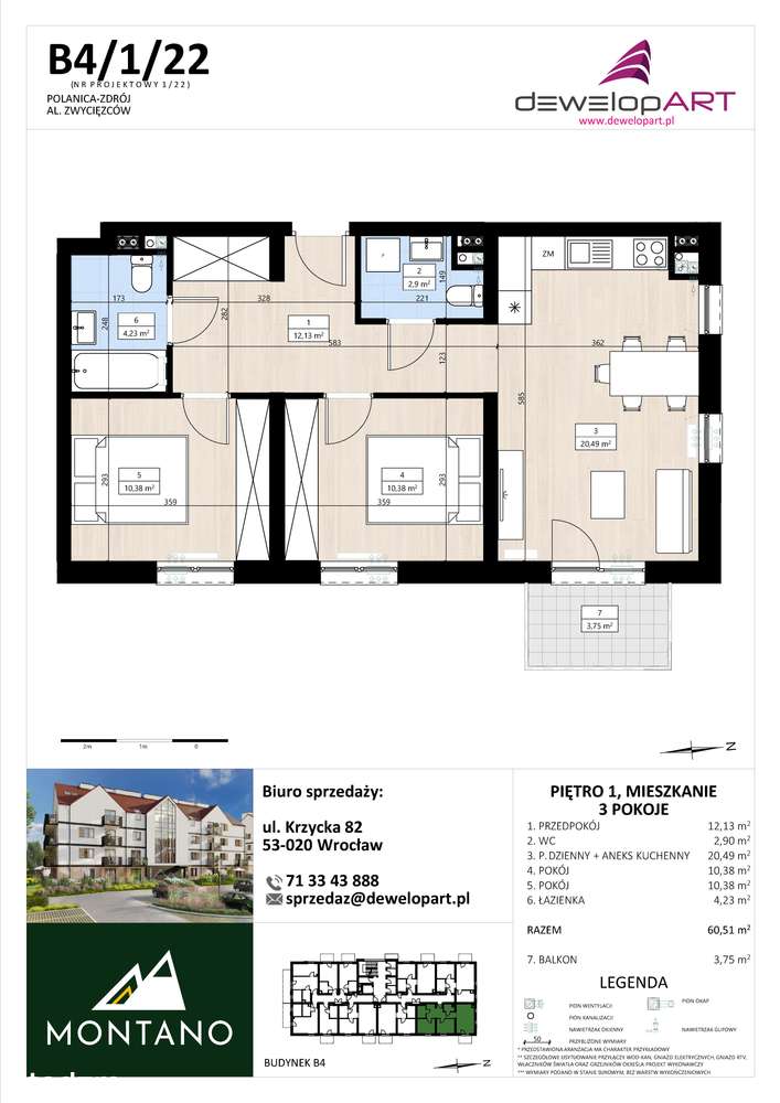 Montano | mieszkanie 3-pok. | B4/1/22 - Widok 2