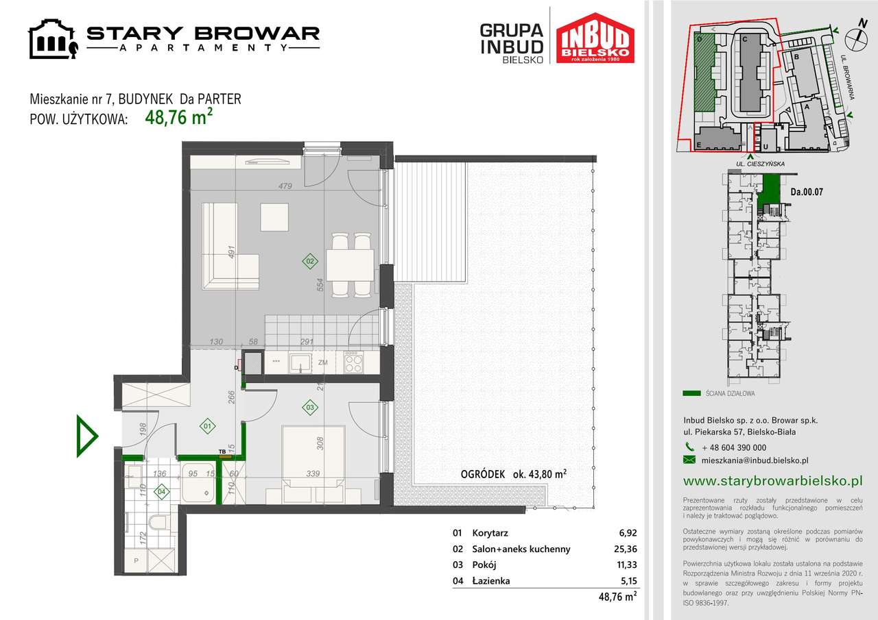 Stary Browar | mieszkanie 2-pok. | D_7 - Pełny obrazek: 2/7