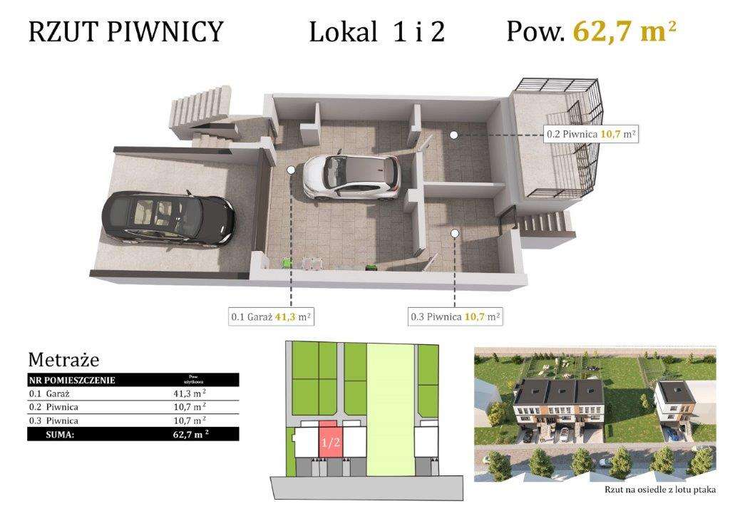 4-pokojowe mieszkanie 59,5m2 wraz z garażem  i ogródkiem 70m2 W CENIE-4