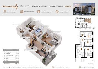 Mieszkanie o powierzchni 59,38 m2