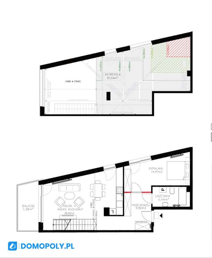 Apartament z prywatnym tarasem na dachu - Pełny obrazek: 5/5