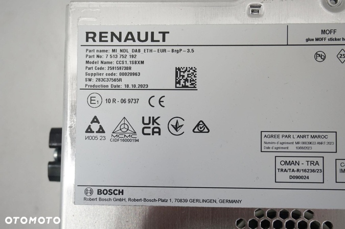 RADIO NAWIGACJA RENAULT CLIO V 5 LIFT HYBRID 259159738R - 2