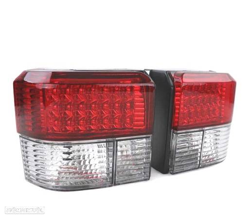 FAROLINS TRASEIROS LED PARA VOLKSWAGEN VW T4 TRANSPORTER CARAVELLE 90-03 VERMELHO BRANCO - 3