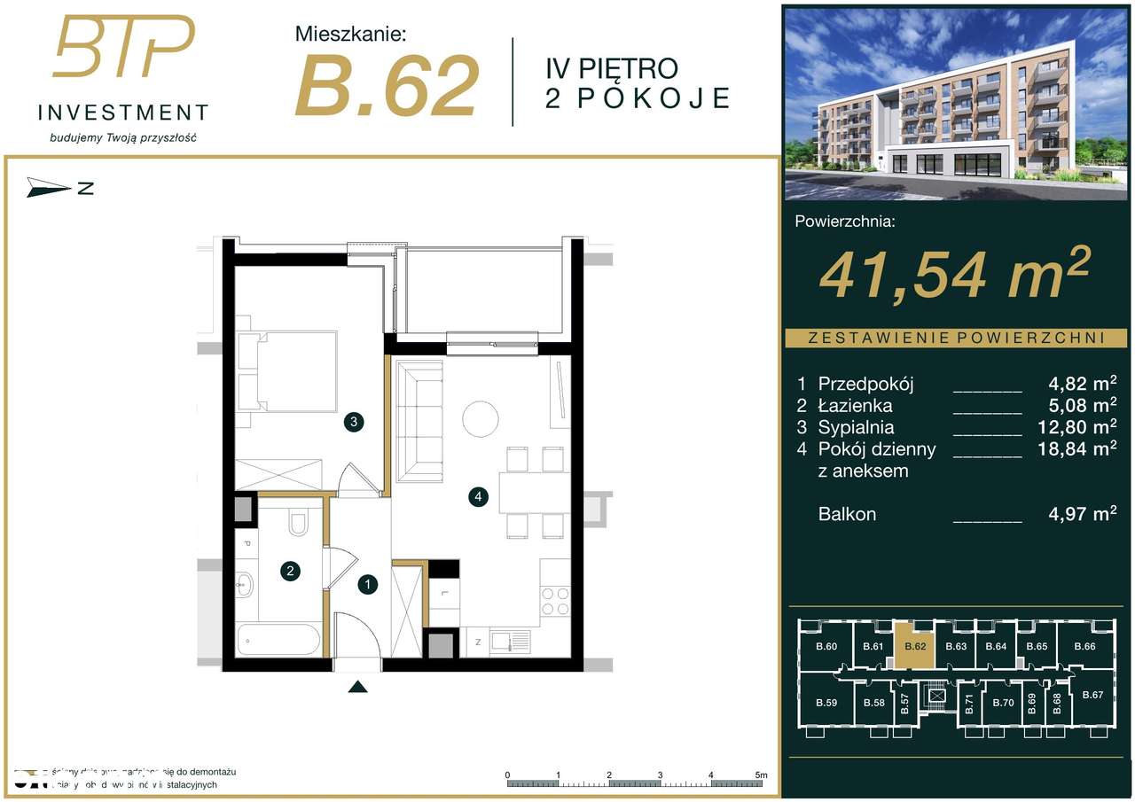 Mieszkanie na sprzedaż, 2 pokoje, 42 m², Płońsk