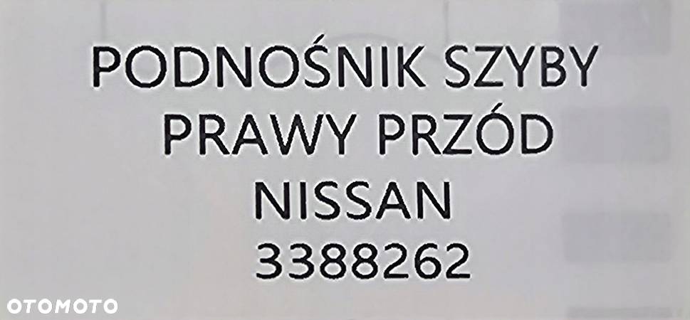 NOWY PODNOŚNIK SZYBY PRAWY PRZÓD NISSAN QASHQAI J10 - 3388262 - 4