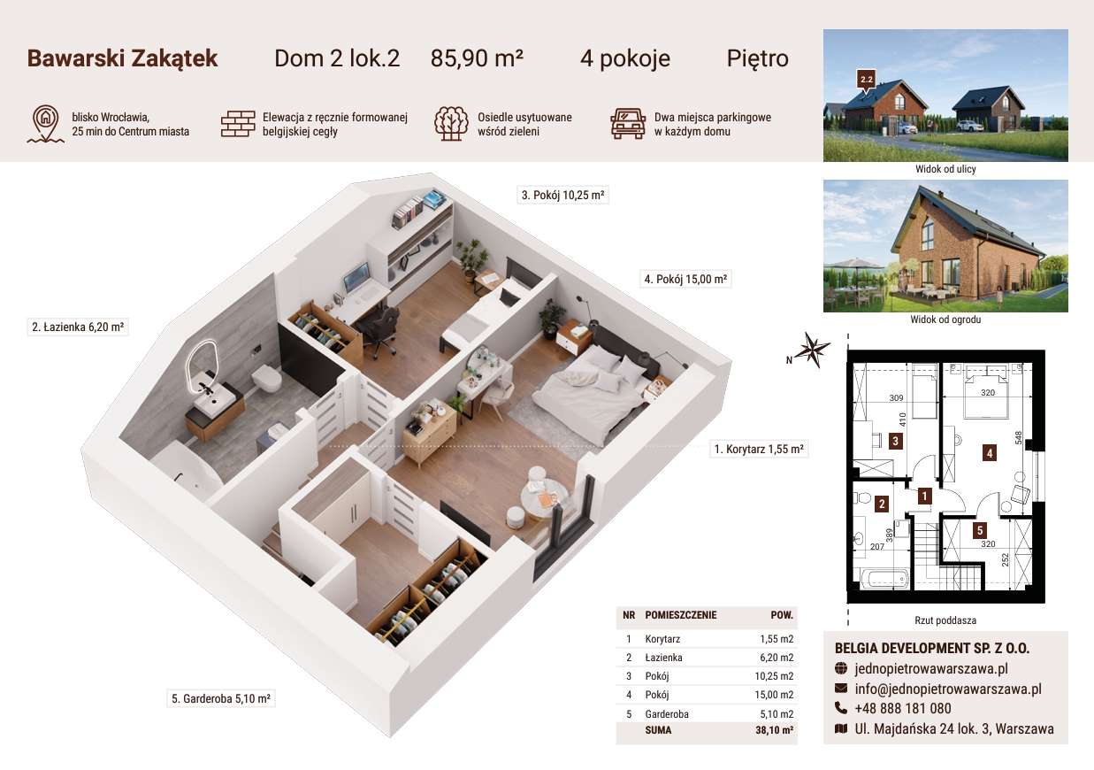 Dom jednorodzinny dwulokalowy w Bawarskim stylu z prywatnym ogródkiem - Pełny obrazek: 3/25