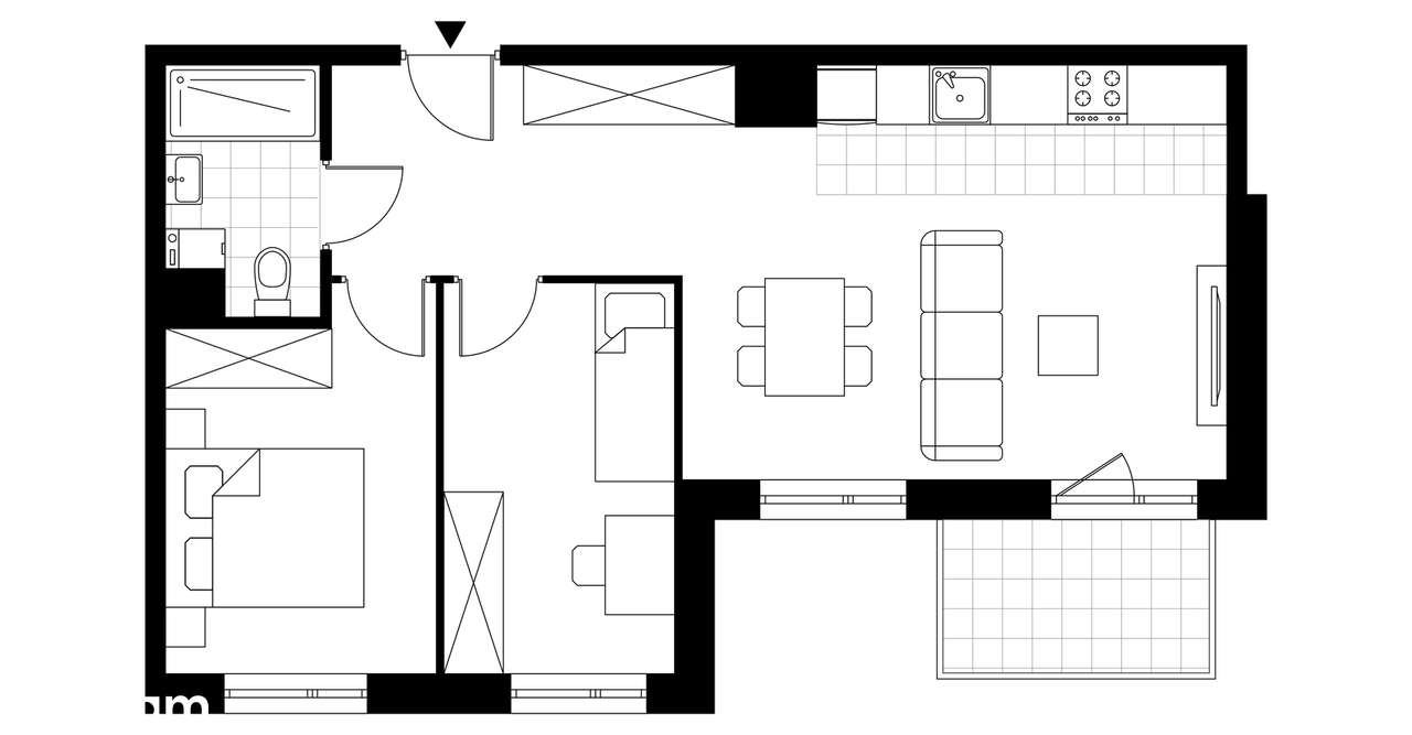 3-pokojowe mieszkanie 52m2 + balkon Bezpośrednio - Pełny obrazek: 3/8