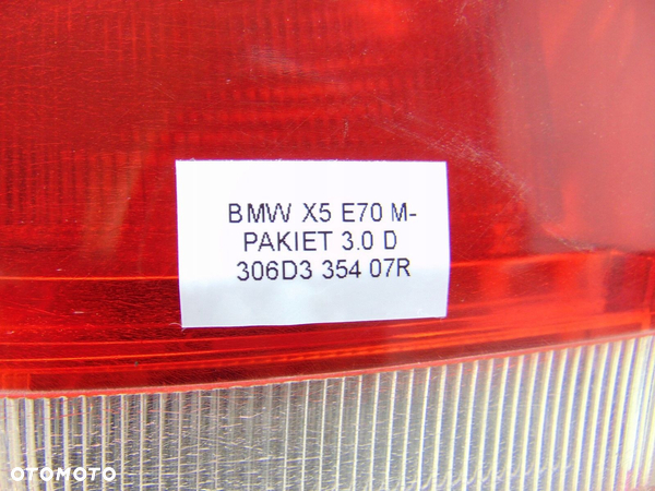 LAMPA LEWY TYŁ LEWA TYLNA W BŁOTNIK BMW X5 E70 06- 7200817 - 7