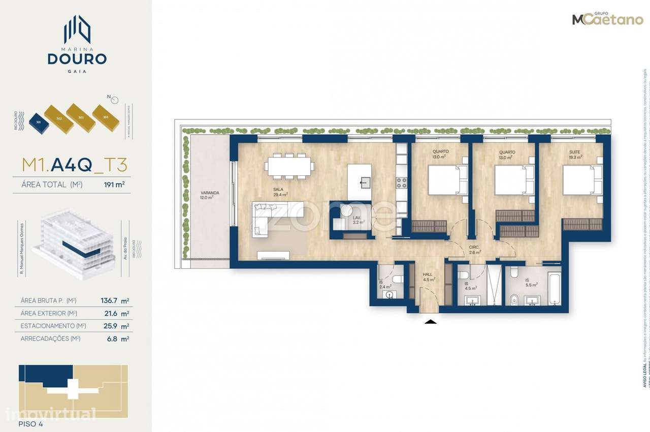 T3 na Afurada / Canidelo no Marina Douro - Grande imagem: 3/33