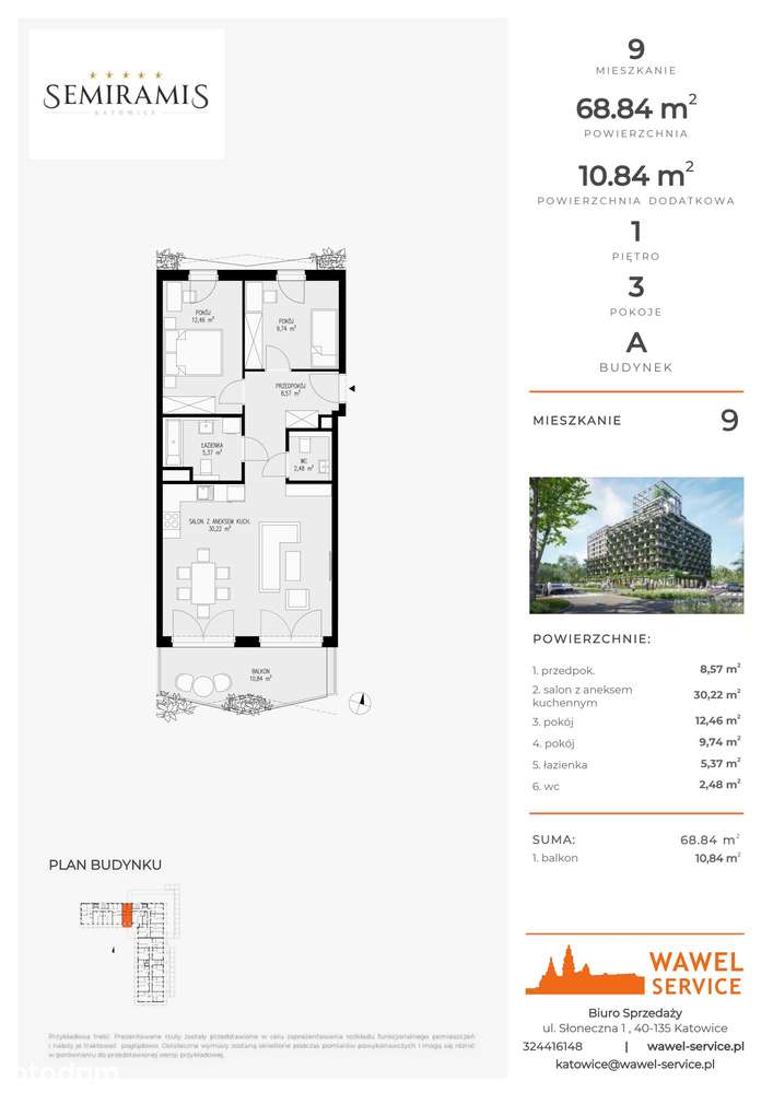 Semiramis | mieszkanie 3-pok. | 9 - Pełny obrazek: 2/7