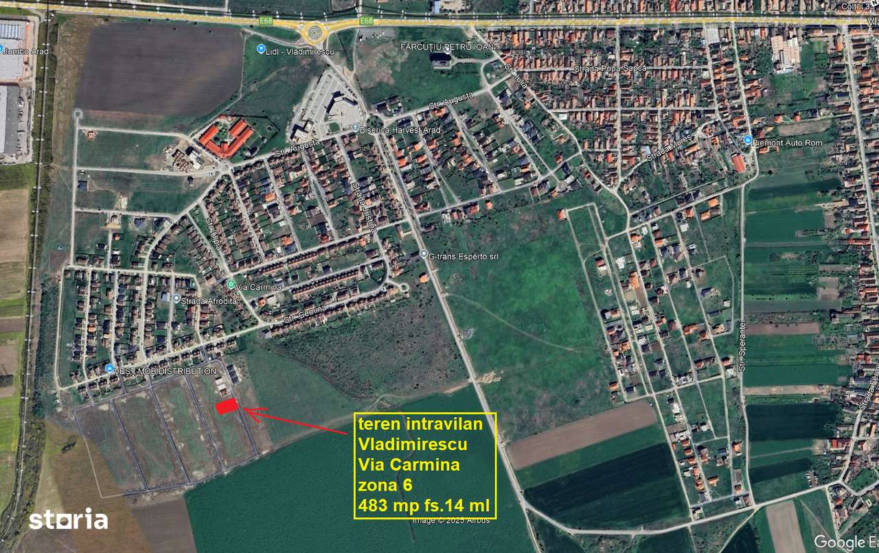 Teren intravilan 483 mp Vladimirescu Via Carmina str.Mesteacanului - Imagine principală: 1/4