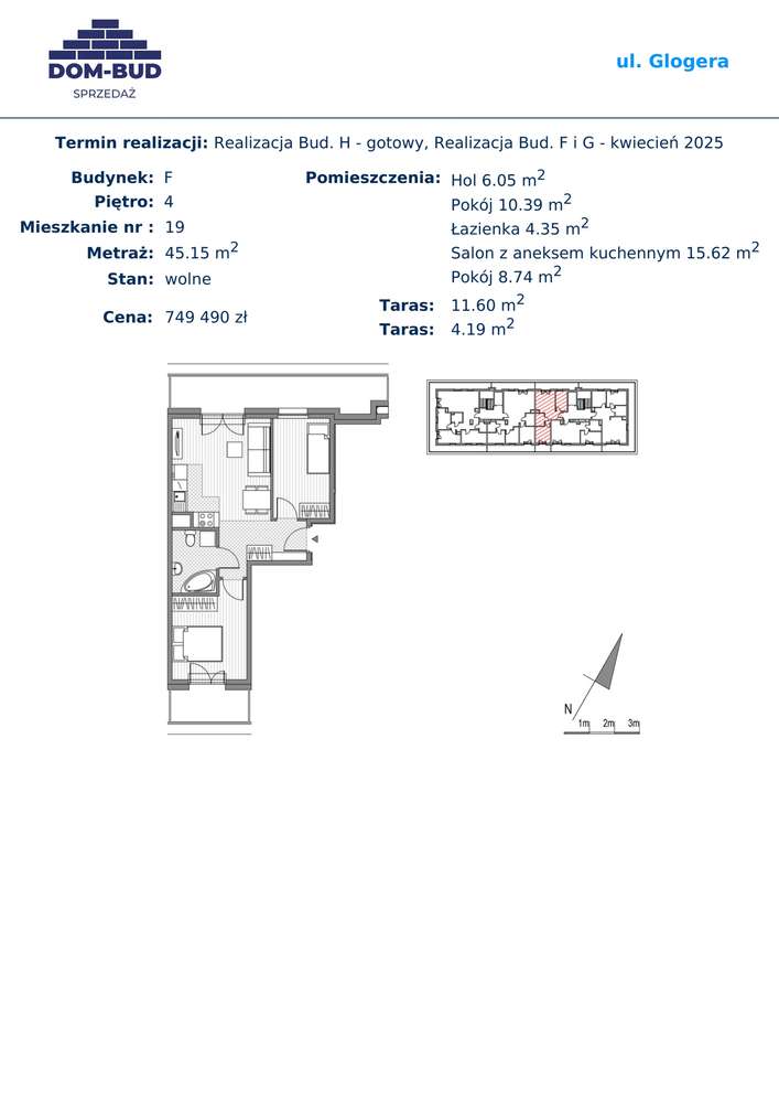 ul. Glogera | mieszkanie 3-pok. | F_19 - Pełny obrazek: 2/8