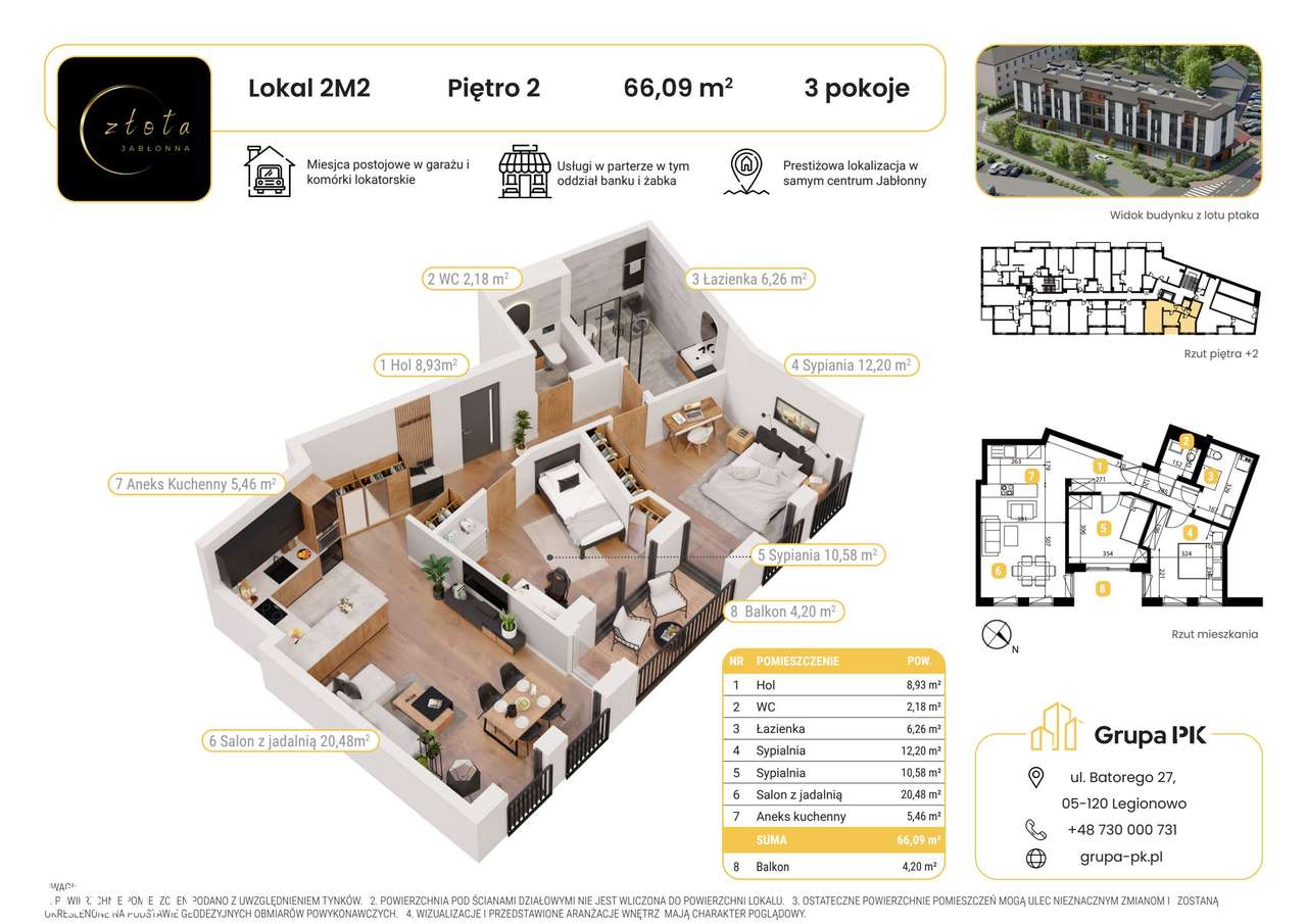 3-pokojowe mieszkanie 66m2 + balkon Bezpośrednio - Pełny obrazek: 2/5