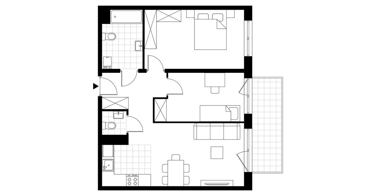 3-pokojowe mieszkanie 61m2 + balkon Bezpośrednio - Pełny obrazek: 3/8