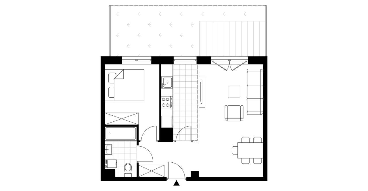 2-pokojowe mieszkanie 45m2 + ogródek Bezpośrednio - Pełny obrazek: 3/7