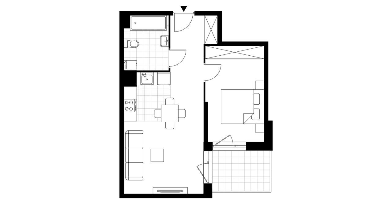 2-pokojowe mieszkanie 40m2 + balkon Bezpośrednio - Pełny obrazek: 4/9