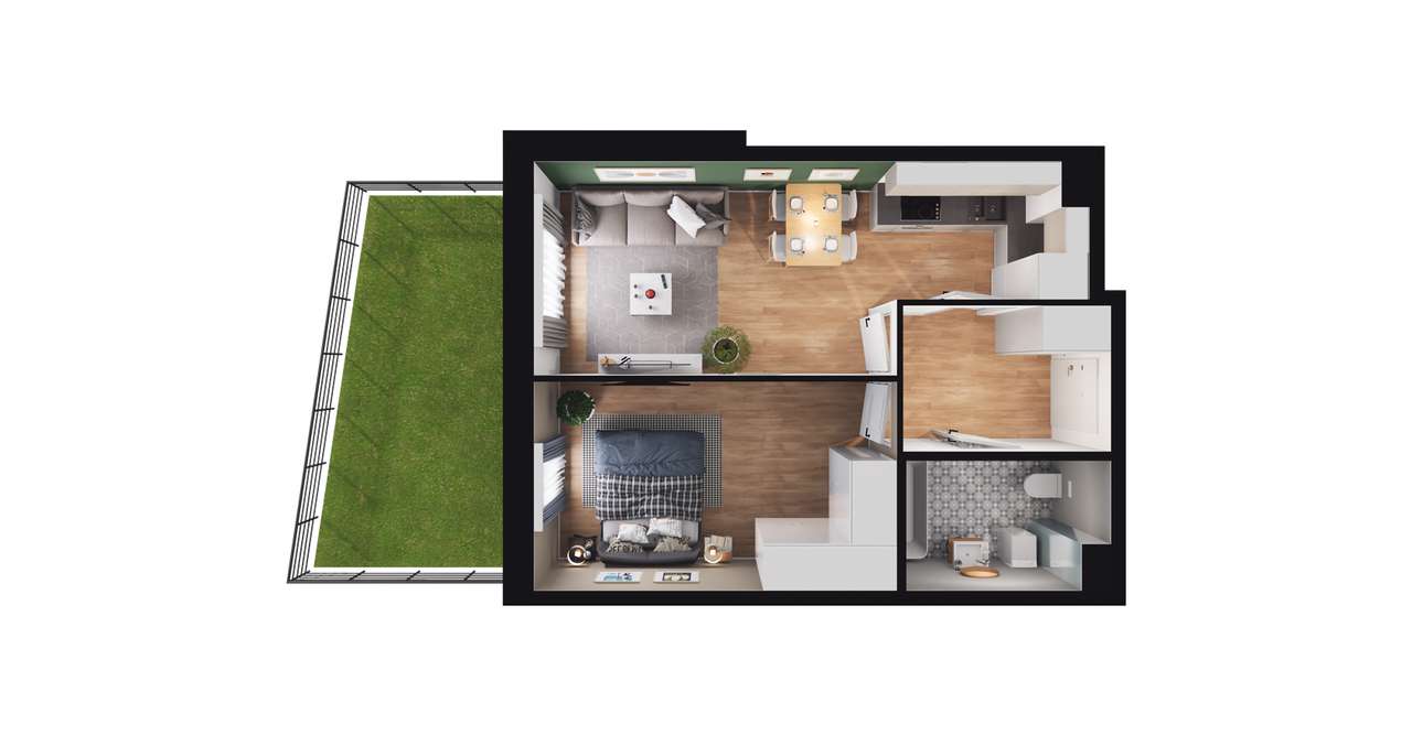 Diamentowe Tarasy | ustawne mieszkanie D/M09 - Pełny obrazek: 3/8