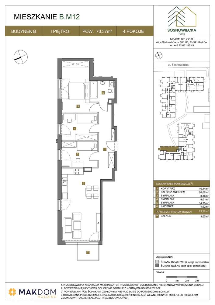4-pokojowe mieszkanie 73m2 + balkon Bez Prowizji - Pełny obrazek: 2/7