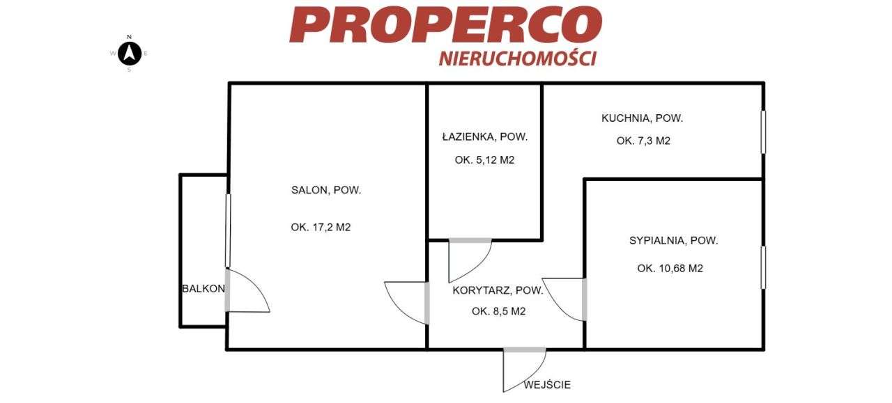 Mieszkanie 2 pok., 47,8 m2, ul. Tarnowska-15