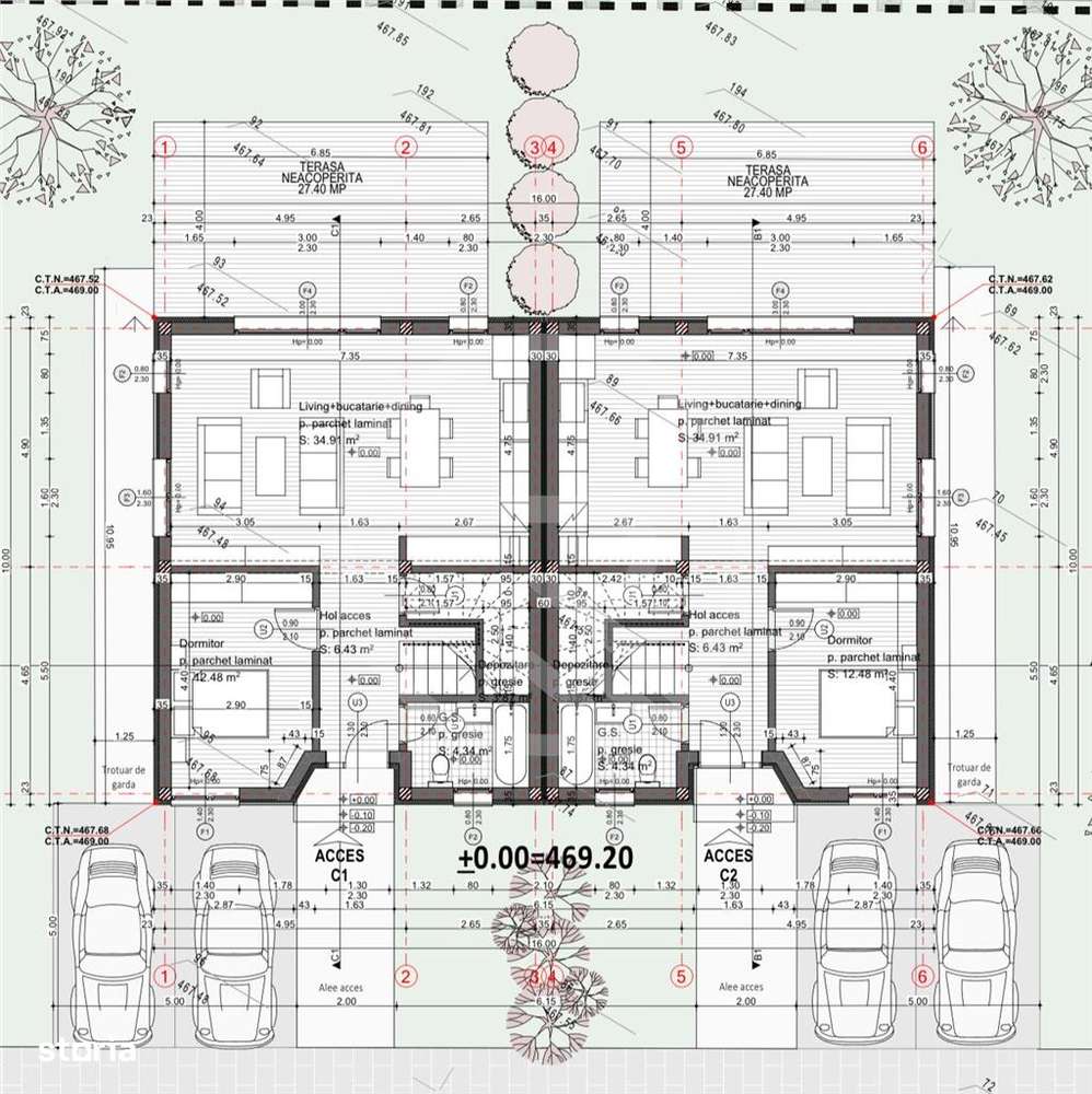 Casa Tip Duplex parter+etaj,375 mp de teren, situata in Chinteni! - Imagine principală: 4/20