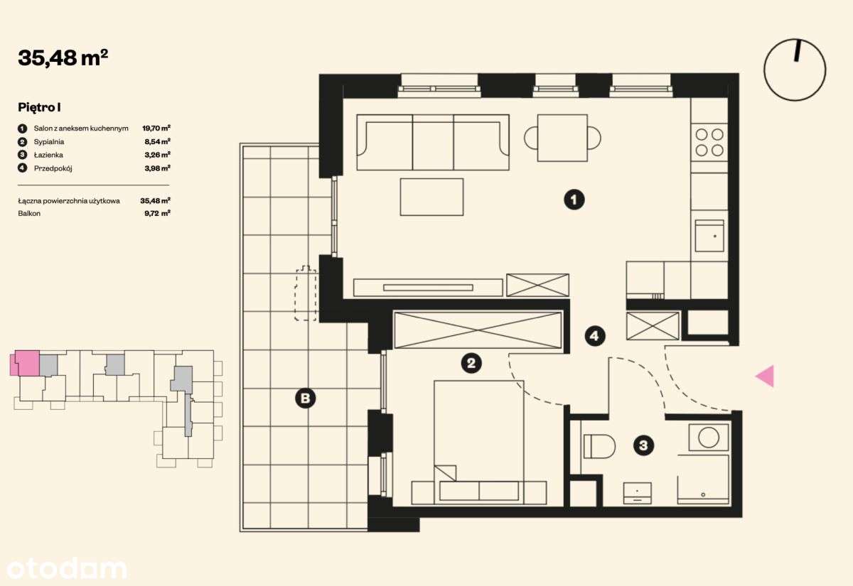 Nowa inwestycja w Czyżynach| 2 pokoje z balkonem - Pełny obrazek: 3/13